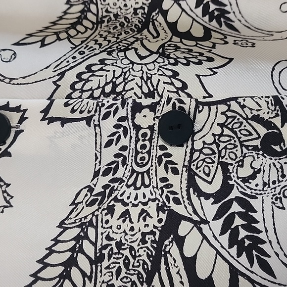 Zara Satin Paisley Print Button-Up Blouse Size Small - Picture 10 of 16